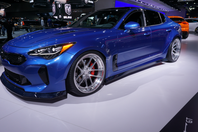 A Kia Stinger GT modified by West Coast Customs—again, fairly subtle and tasteful.